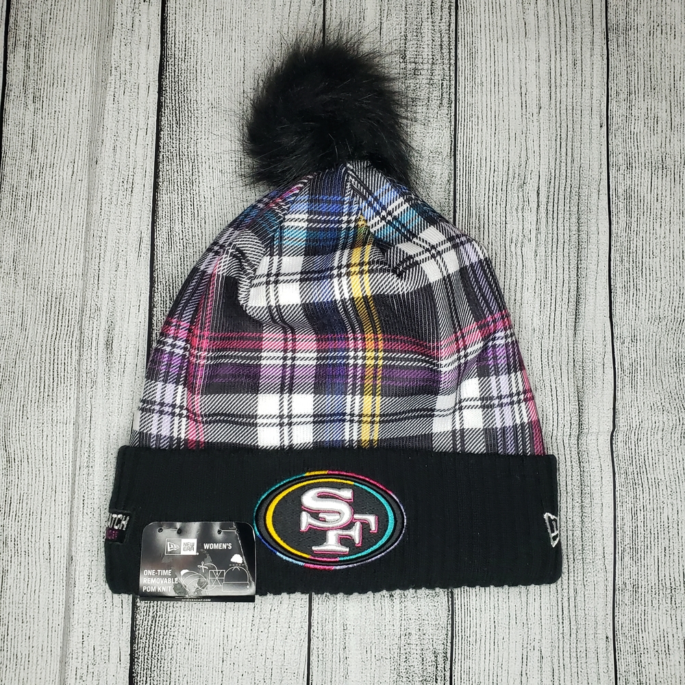 New Era San Francisco 49ers Crucial Catch Plaid Breast Cancer Awareness Beanie